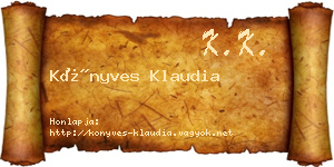 Könyves Klaudia névjegykártya