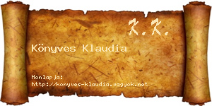 Könyves Klaudia névjegykártya