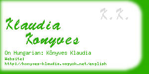 klaudia konyves business card